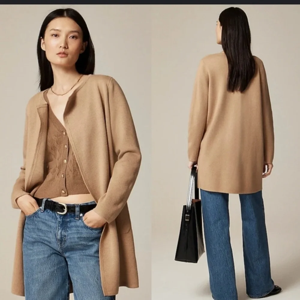 NWT JCREW Juliet collarless blazer in feathered khaki sz M - Picture 1 of 4